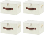 4PCS Storage Bins with Zipper Lids Decorative Lidded Basket Box by VinneGenzz
