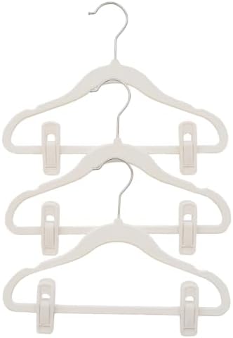 3 Sprouts Velvet Baby Hangers, Non Slip Slim, Cream, 30 Pack with 10 Clips - Image 6