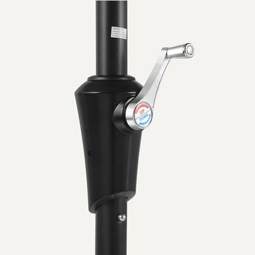 Amazon Basics 95.3" Outdoor Patio Umbrella with Crank Lift and Push Button Tilt, Steel Pole, Steel Ribs, Navy - Image 4