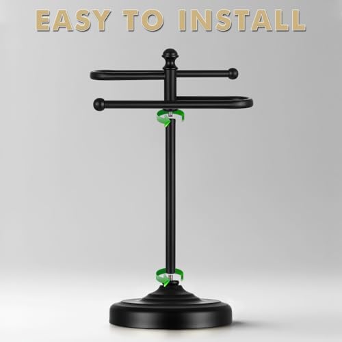 Hand Towel Holder Stand for Bathroom Countertop,S-Shape Bar,Black - Image 7