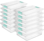 Sterilite Clip Box, Stackable Clear Plastic Bins- Large, 12-Pack by Sterilite