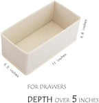 Small Foldable Fabric Drawer Organizer 9 Pack Beige - 11“ Breathable Closet & Dresser Storage Bins for Socks, Underwear, Bras & Baby Clothes - Image 3