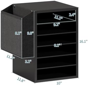 Unionly 6 Tier Adjustable Mail Sorter,Wood Paper Organizer for Class,Office - Image 5