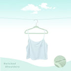 BAGAIL 50 Pack Kids Velvet Hangers 14 Inches Children's Clothes Hangers Non-Slip Baby Hangers for Infant/Toddler (Lime Cream) - Image 3