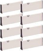 TENABORT Set of 8 Adjustable Drawer Dividers Organizer Separators Plastic Dresser Organizer for Bedroom, Bathroom, Closet, Office Desk, Kitchen Storage - Image 7