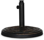 Backyard Expressions 26.5 lb Round Heavy Duty Patio Umbrella Base – Weather Resistant Calcium Carbonate Resin with Bronze Weave Design – Fits 1.5" to 2" Poles, Easy Assembly, UV & Fade Resistant - Image 3