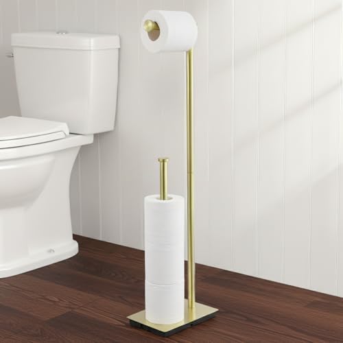 KES Free Standing Bathroom Toilet Paper Roll Holder with Storage by KES