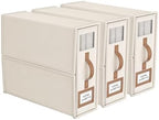 3 Pack Foldable Bed Sheets Set Organizers and Storage(King & Queen Size),Linen Fabric Closet Organizers with Window,Folding Bedding Storage Box for Bedsheets and Pillow Cube Organizer-Beige by BigPonPon