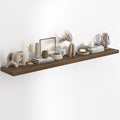 Fun Memories 72 Inch Long Floating Shelves for Wall, 72x9.3 Large Floating Shelf for Bedroom, Kitchen, Bathroom, Wall Mounted Rustic Wood Shelves with Invisible Bracket for Books, Decor, Walnut by FunMemories