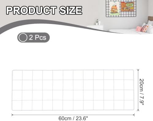 PATIKIL Wire Grid Panels Gridwall Panel 24" x 8" White 2Pcs - Image 2