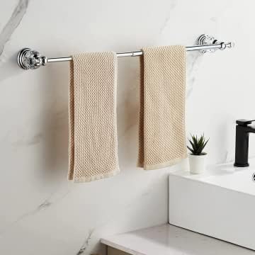 WINCASE Chrome Towel Bar 24 Inch, Adjustable Crystal Towel Rack, Silver Single Towel Holder for Bathroom Wall Mounted Modern - Image 4