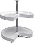 Rev-A-Shelf 24" Pie-Cut Dual Tier Plastic Lazy Susan Organizer for Diagonal Corner Base Cabinets, Rotating Shelves for Kitchen Organization, 24" W x 14.38" D x 26" H, White, LD-2942-24-11-1 by Rev-A-Shelf