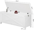 MAHANCRIS 47.2" Storage Chest with Lid, Storage Bench with Safety Hinges - Image 3