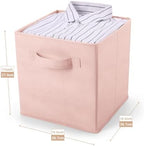 MaidMAX Fabric Storage Bins 10.5×10.5×11, Foldable Cloth Cube Storage, Pink - Image 4