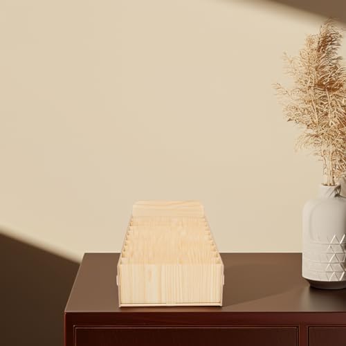 DIY Mail Organizer Box with Multiple Compartments Wooden Desktop Storage - Image 4