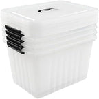 4-Pack 25 Quart Storage Boxes, Plastic Storage Latch Bin - Image 4