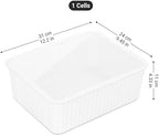 Cetomo Plastic Underwear Drawer Organizer with Lid, Lidded Storage Box for Bras, Plastic Basket for Closet and Shelf, Stackable, White (31 x 24 x 11 cm) - Image 3