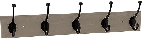 Franklin Brass Pilltop (1-Pack) 27' Coat/Hat Rack Wall Mount White with 5 Hooks Mounted Hanging Hook Rail for Clothes, Towels, Purses, Bags, Kitchen, Entry, Closet Organization B46716K-480-R by FranklinBrass
