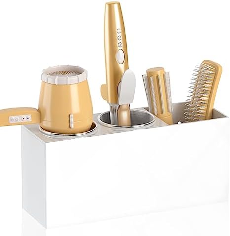 NIUBEE Hair Tool Organizer Wall Mount, Hair Dryer Holder for Bathroom,White by NIUBEE