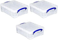 Really Useful Box Stackable 8.1L Plastic Storage Container, 3 Pack by ReallyUsefulBox