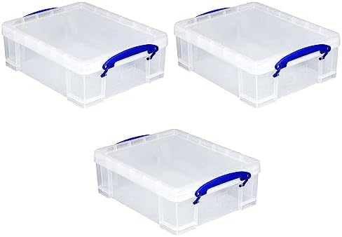 Really Useful Box Stackable 8.1L Plastic Storage Container, 3 Pack by ReallyUsefulBox