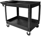 MaxWorks 2‑Tier Heavy‑Duty Utility Service Cart 500 lb Capacity 46" x 25.5" x 33.5" with 5" Swivel Casters and Polypropylene Shelves for Garage Workshop Warehouse Office (80858) by MaxWorks