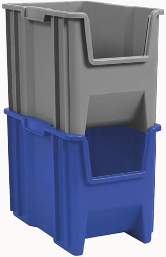 Akro-Mils Stak-N-Store Stackable Storage Bins, 17.5"x11"x12.5", Clear, 4-Pk - Image 6