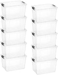 Superio 14.7 Quart Clear Plastic Storage Boxes with Lids, Stackable Organizer Containers, BPA-Free Storage Bins for Home, Office, School & Dorm, 10 Pack by Superio
