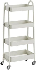 OLIXIS Metal 4 Tiers Rolling Storage Utility Cart with Lockable Wheels by OLIXIS