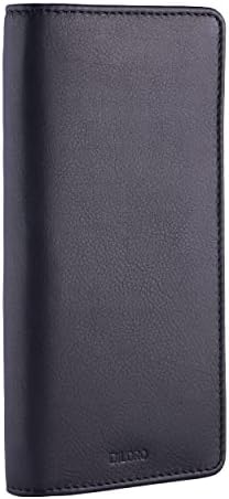 DiLoro Leather Zippered Triple or Quad Pen Case Pencil Pouch Holder for Three or Four Fountain Ballpoint Rollerball Pens or Glasses (Nappa Black) - Image 3