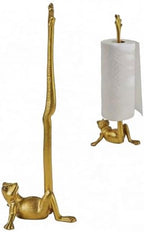 Gold Cast Iron Paper Towel Holder Countertop, Frog Leg Toilet Paper Holder Stand, Stable & Durable, Cute Funny Animal Rustic Decor Paper Roll Holder for Bathroom & Kitchen by Jeonz
