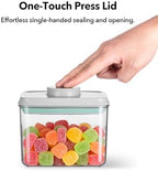 Airtight Food Storage with One-Touch Lid, (3 × 1.27 QT / 1.2 L) Stackable Durable PET for Sugar, Grains, Coffee Beans, and Baking Pantry Organization - Image 2