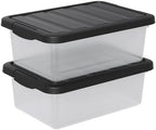 14-Qt Clear Latching Storage Boxes, 2-Pack Storage Bins by Tyminin