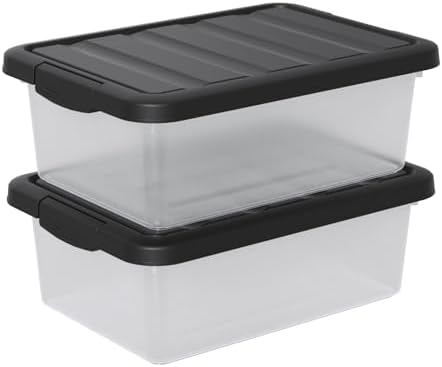 14-Qt Clear Latching Storage Boxes, 2-Pack Storage Bins by Tyminin
