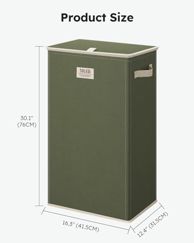 SOLEDI 100L Laundry Hamper with Lid, Large Collapsible Laundry Basket - Image 6