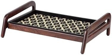 Anji Mountain Heavy Duty Waterproof Wooden Shoe Storage Mat Organizer/Boot Storage Tray Multi Use for Entryway with Coir, Black and Ivory Insert, 1 Tier, Fits 2 Pair (26.5" Wide) by AnjiMountain