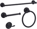 Classic Bathroom Hardware Accessories Set 4 Piece Black by Ntipox