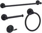 Classic Bathroom Hardware Accessories Set 4 Piece Black by Ntipox