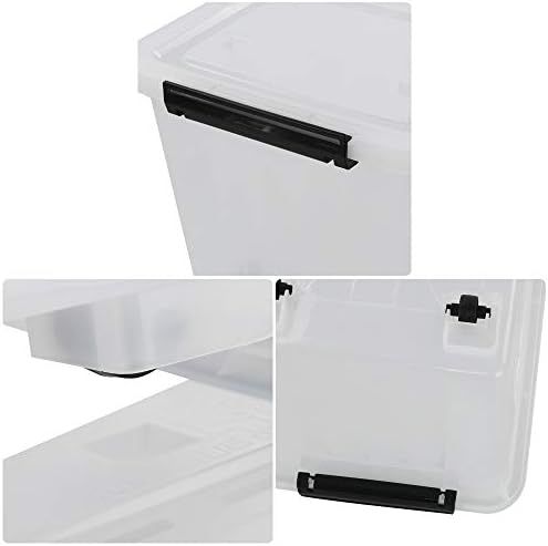 Clear Plastic Storage Bins with Wheels, 4-Pack Latch Boxes, 30 L - Image 3