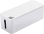 Bluelounge CableBox cable organizer hides messy, loose, tangled cables White color (CB01WH) by Bluelounge