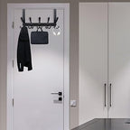 WEBI Over The Door Hook Door Hanger Hook Rack with 5 Tri Hooks for Hanging Coats, Door Towel Rack Door Coat Hanger Over Door Coat Rack for Behind Back of Bathroom,Black,2 Packs - Image 5