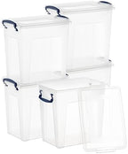 Superio 8.7 Quart Clear Plastic Storage Boxes with Lids, Stackable Organizer Containers, BPA-Free Storage Bins for Home, Office, School & Dorm, 5 Pack by Superio
