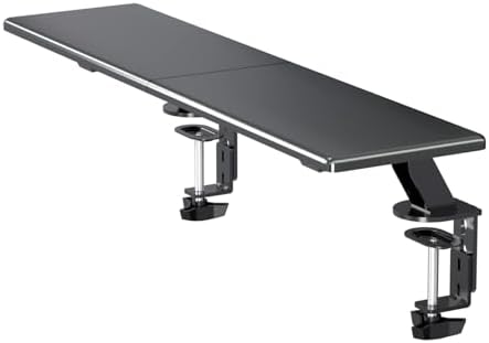 suptek Clamp-on 32 Inch Dual Monitor Desk Mount Riser Shelf Computer Stands for 2 Monitor,Laptop,Printer, Notebook,32.2” x 7.8” x 5.7” by suptek