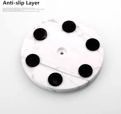 Toilet Paper Holder Stand with Weighted Natural Marble Base, Bathroom Free Standing Toilet Paper Roll Holder with Reserve, Standing Toilet Tissue Holder with Storage (Black, Basic Model) - Image 5