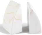 Koville Marble Bookends for Shelves, Large Bookends for Heavy Books, Natural Stone Book Stopper for Books CD Movies, Aesthetic Decorative Book Ends (Golden Calacatta) by Koville
