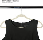 Simplify Slim Velvet Clothes Hangers | 100 Pack | Non-Slip | Shirts | Suit | Pants | Dresses | Garments | Closet Storage & Organization | Durable | Ivory - Image 3