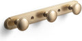 Goo-Ki Champagne Bronze Coat Rack Wall Mount with Orbit Rim Backplate, Modern Heavy Duty Zinc Alloy Coat Hooks, Soft Gold Hat and Towel Hanger Rail for Entryway, Bathroom and Mudroom (3 Hooks) by Home