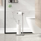 Umbra Cappa Toilet Paper Stand, Freestanding Metal with Reserve, Nickel - Image 2