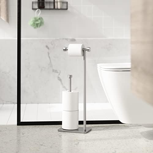 Umbra Cappa Toilet Paper Stand, Freestanding Metal with Reserve, Nickel - Image 2