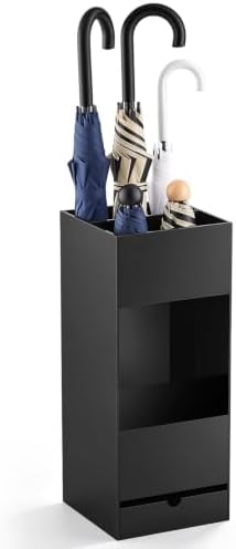 Black Acrylic Umbrella Stand Organizer 22 Inch Umbrella Holder Rack by Leinuosen